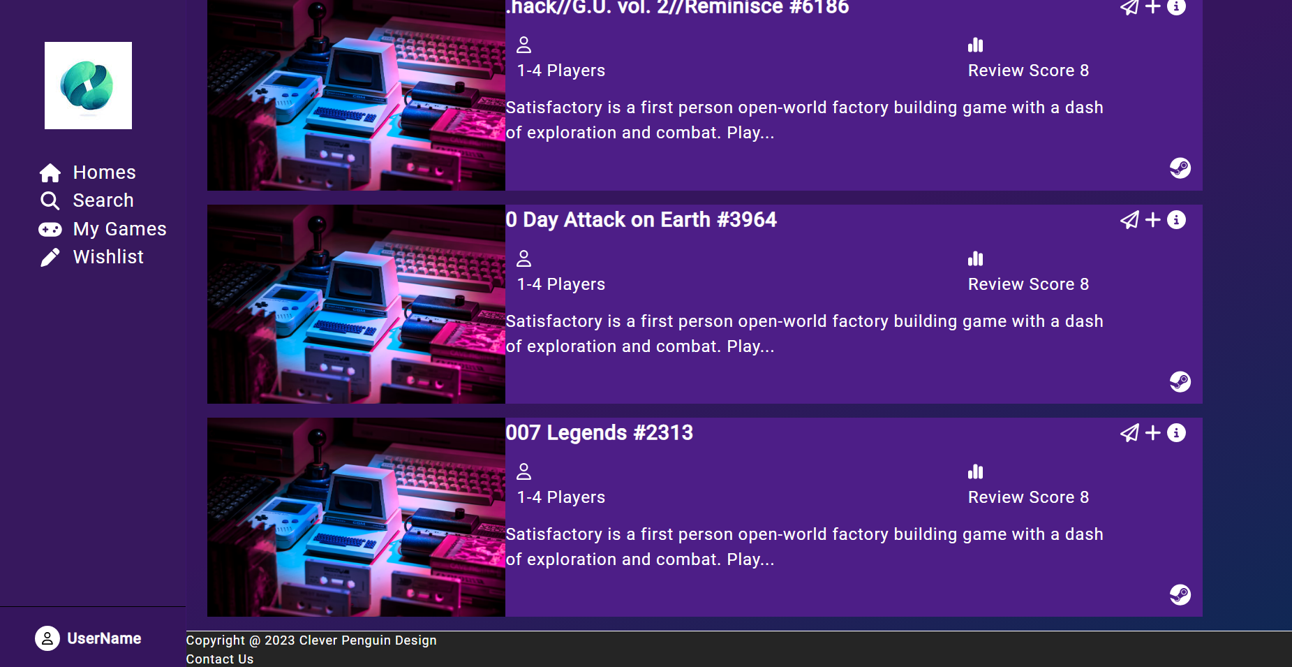 Game Recommender screenshot